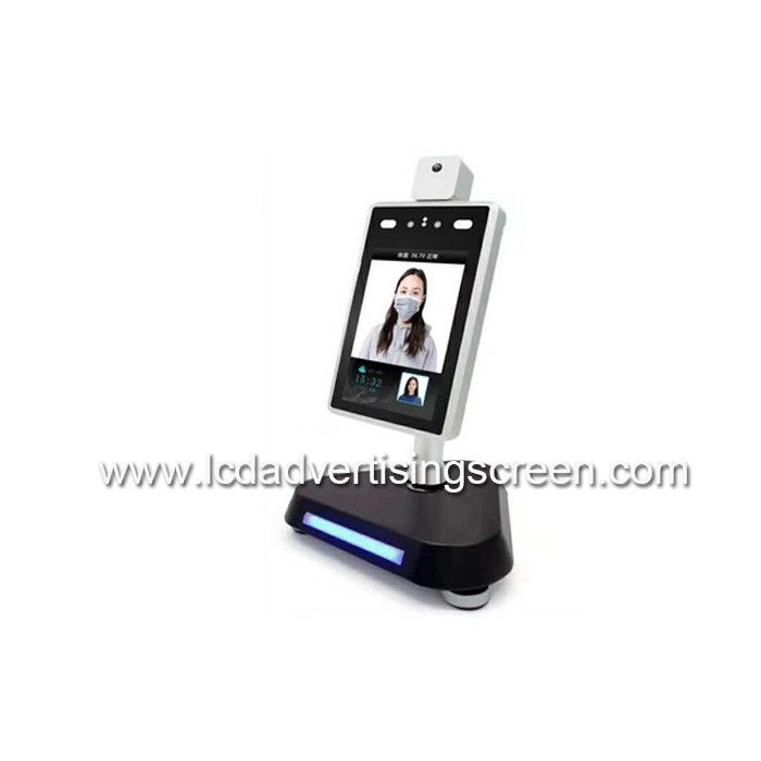 Floor Stand Or Desktop 8 Inch Android LCD Advertising Screen Temperature Detector With Led Light One Year Warranty