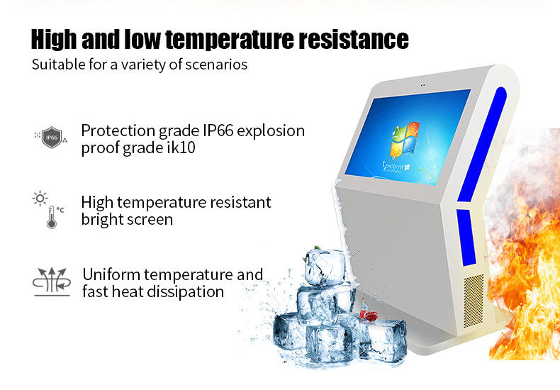 55 Inch Outdoor IP67 Waterproof Bend LCD Touch Kiosk With 10 PC Computer