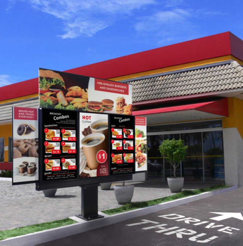 55 Inch Menu Boards Outdoor Lcd Advertising Display FHD 1920x1080